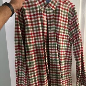 Saddlebred Red and Green Casual Button Down Shirt